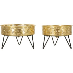 Mauro Ferretti Zanny set di 2 portafiori Ø 20,5x13 e 18x13 cm oro nero