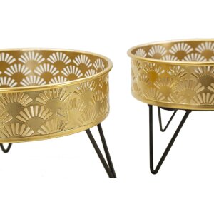 Mauro Ferretti Zanny set di 2 portafiori Ø 20,5x13 e 18x13 cm oro nero
