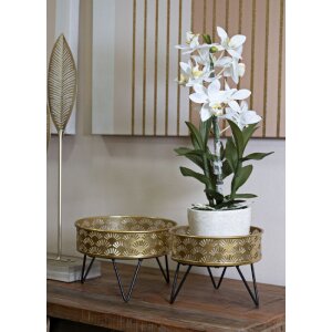 Mauro Ferretti Zanny set di 2 portafiori Ø 20,5x13 e 18x13 cm oro nero