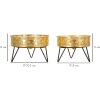 Mauro Ferretti Zanny set di 2 portafiori Ø 20,5x13 e 18x13 cm oro nero