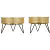 Mauro Ferretti Bossy set di 2 portafiori Ø 20,5x13 e 18x13 cm nero oro