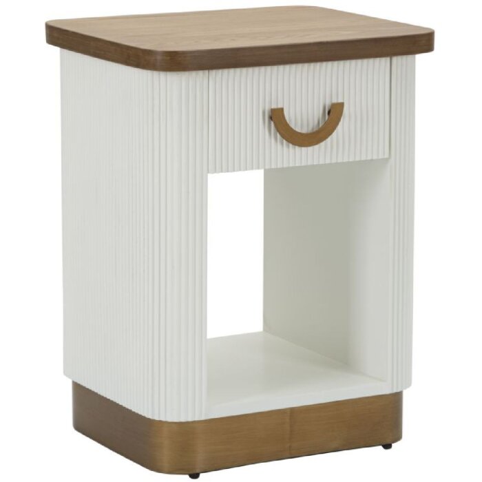 Mauro Ferretti comodino Tolosa 48x40x62 cm bianco marrone