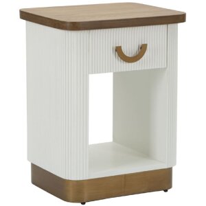 Mauro Ferretti comodino Tolosa 48x40x62 cm bianco marrone
