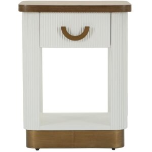 Mauro Ferretti comodino Tolosa 48x40x62 cm bianco marrone