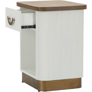 Mauro Ferretti comodino Tolosa 48x40x62 cm bianco marrone