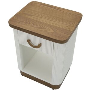 Mauro Ferretti comodino Tolosa 48x40x62 cm bianco marrone
