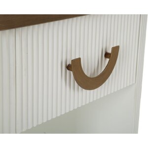 Mauro Ferretti comodino Tolosa 48x40x62 cm bianco marrone