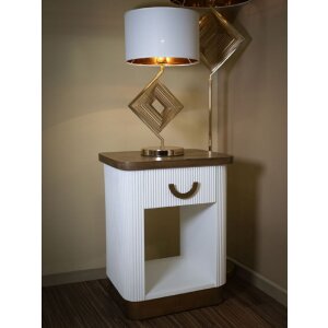 Mauro Ferretti comodino Tolosa 48x40x62 cm bianco marrone