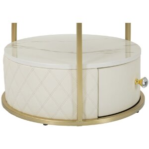 Mauro Ferretti Comodino Sharon Ø 43x48 cm oro bianco