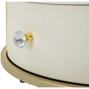 Mauro Ferretti Comodino Sharon Ø 43x48 cm oro bianco