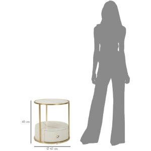 Mauro Ferretti Comodino Sharon Ø 43x48 cm oro bianco