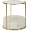 Mauro Ferretti Comodino Sharon Ø 43x48 cm oro bianco