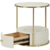 Mauro Ferretti Comodino Sharon Ø 43x48 cm oro bianco