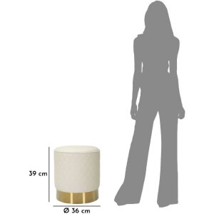 Mauro Ferretti Sgabello Sharon Ø36x39 cm oro bianco