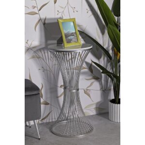 Mauro Ferretti Tavolino Funnel Ø 40x79 cm argento