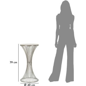 Mauro Ferretti Tavolino Funnel Ø 40x79 cm argento