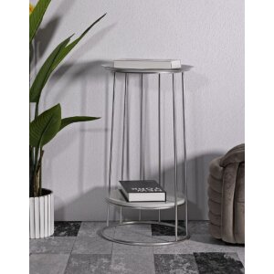 Mauro Ferretti Tavolino Towery Ø 40x76 cm argento