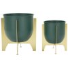 Mauro Ferretti portafiori Grent Shet Set 2 pezzi Ø 24,5x26-19x21 cm verde oro