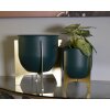 Mauro Ferretti portafiori Grent Shet Set 2 pezzi Ø 24,5x26-19x21 cm verde oro