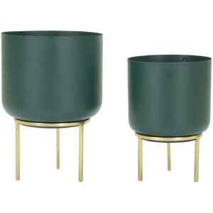 Mauro Ferretti portafiori Grent Set 2 pezzi Ø 20x29-16x24 cm verde oro
