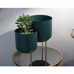 Mauro Ferretti portafiori Grent Set 2 pezzi Ø 20x29-16x24 cm verde oro