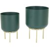 Mauro Ferretti portafiori Grent Set 2 pezzi Ø 20x29-16x24 cm verde oro