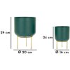 Mauro Ferretti portafiori Grent Set 2 pezzi Ø 20x29-16x24 cm verde oro