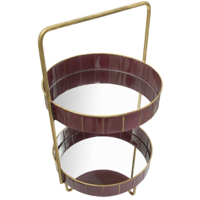 Mauro Ferretti Mensola decorativa Double Glam Ø 36,5x34,5x56,5 cm bordeaux oro