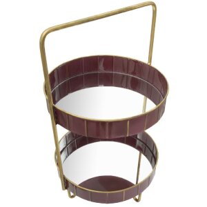 Mauro Ferretti Mensola decorativa Double Glam Ø 36,5x34,5x56,5 cm bordeaux oro