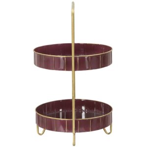 Mauro Ferretti Mensola decorativa Double Glam Ø 36,5x34,5x56,5 cm bordeaux oro