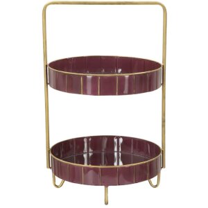 Mauro Ferretti Mensola decorativa Double Glam Ø 36,5x34,5x56,5 cm bordeaux oro