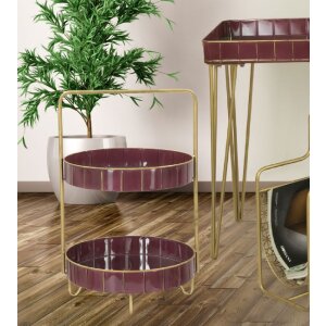 Mauro Ferretti Mensola decorativa Double Glam Ø 36,5x34,5x56,5 cm bordeaux oro
