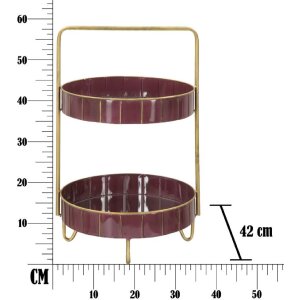Mauro Ferretti Mensola decorativa Double Glam Ø 36,5x34,5x56,5 cm bordeaux oro