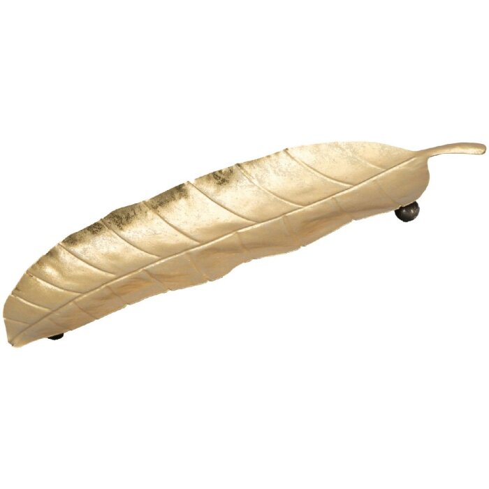 Mauro Ferretti ciotola decorativa foglia lunga 38x3x11 cm oro