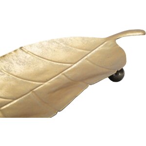 Mauro Ferretti ciotola decorativa foglia lunga 38x3x11 cm oro