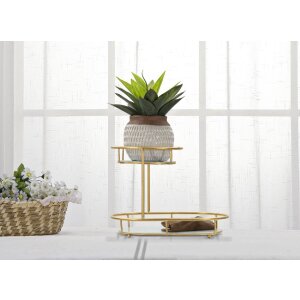 Mauro Ferretti ciotola decorativa 2 livelli 36x22,5x27 cm oro
