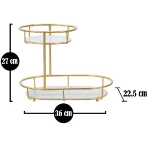 Mauro Ferretti ciotola decorativa 2 livelli 36x22,5x27 cm oro