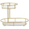 Mauro Ferretti ciotola decorativa 2 livelli 36x22,5x27 cm oro