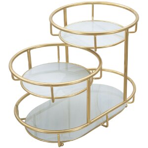 Mauro Ferretti ciotola decorativa 3 Livelli 36x22,5x27 cm oro