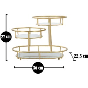 Mauro Ferretti ciotola decorativa 3 Livelli 36x22,5x27 cm oro