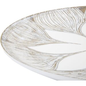 Mauro Ferretti vassoio decorativo Atene Poliresina Bianco Lavaggio Ø 35,5x4,4 cm Boho Chic