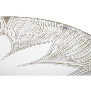 Mauro Ferretti vassoio decorativo Atene Poliresina Bianco Lavaggio Ø 35,5x4,4 cm Boho Chic