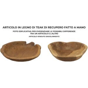 Mauro Ferretti ciotola decorativa Wahan 43x38x7 cm marrone