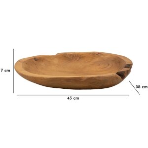 Mauro Ferretti ciotola decorativa Wahan 43x38x7 cm marrone