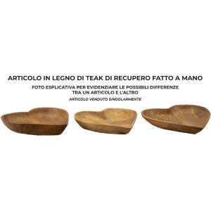 Mauro Ferretti ciotola decorativa Kiha a forma di cuore 27x29x4 cm marrone