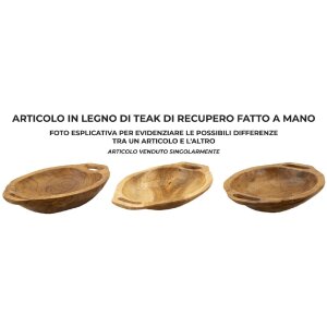 Mauro Ferretti ciotola decorativa Wan 37x26,5x7 cm marrone