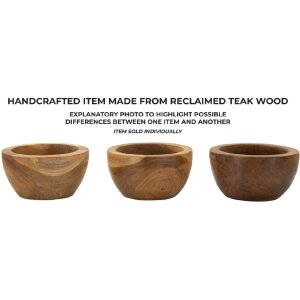 Vassoio Erusi Simple Teak Ø 15x9,5 cm Marrone Teak riciclato Fatto a mano