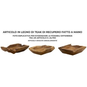 Mauro Ferretti Kutak ciotola decorativa 25x19x7 cm marrone