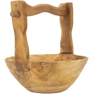 Mauro Ferretti ciotola decorativa Timbo a forma di cestino 32x25x27 cm marrone