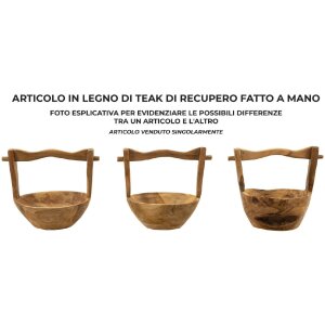 Mauro Ferretti ciotola decorativa Timbo a forma di cestino 32x25x27 cm marrone